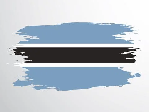 Flag of Boswana hand drawn by brush Stock Illustration