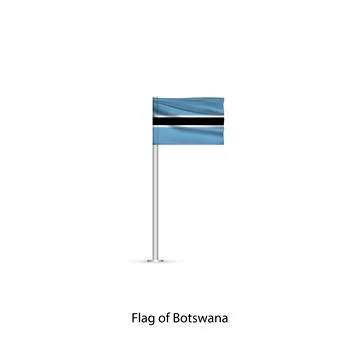 The flag of Botstava on a pole. Stock Illustration