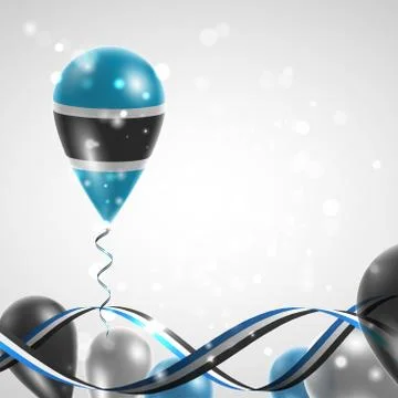 Flag of Botswana on balloon Stock Illustration