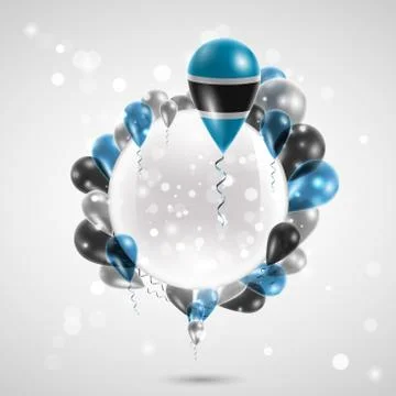 Flag of Botswana on balloon Stock Illustration