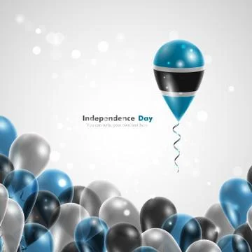 Flag of Botswana on balloon Stock Illustration