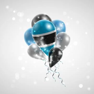 Flag of Botswana on balloon Stock Illustration