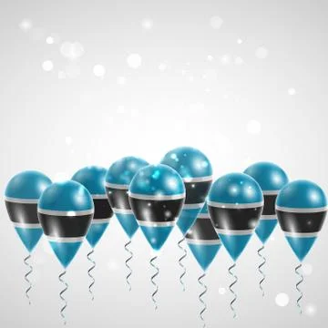 Flag of Botswana on balloon Stock Illustration