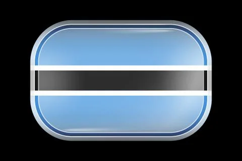 Flag of Botswana. Matted Vector Icon. Vector Rectangular Shape Illustrazione stock