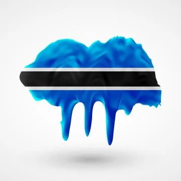 Flag of Botswana painted colors Stock Illustration