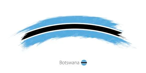 Flag of Botswana in rounded grunge brush stroke. Stock Illustration