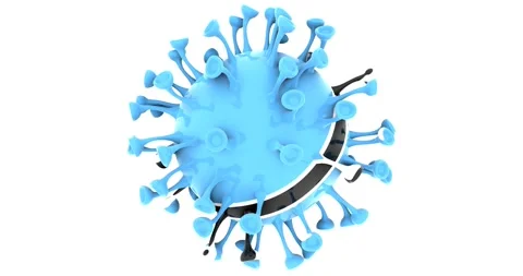 Flag of Botswana on Seamless looping 3D animation of the covid-19 Corona Virus Video stock 166460948