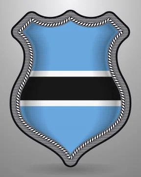 Flag of Botswana. Vector Badge and Icon. Horizontal Orientation Version Stock Illustration