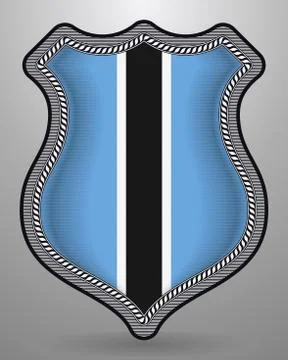 Flag of Botswana. Vector Badge and Icon. Vertical Orientation Version Stock Illustration