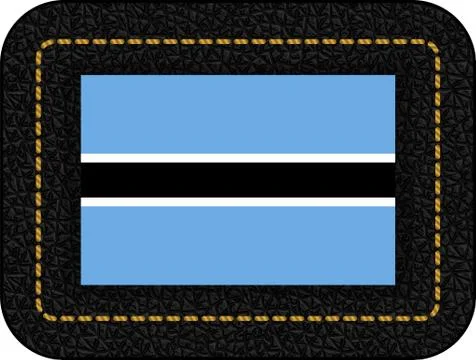 Flag of Botswana. Vector Icon on Black Leather Backdrop. Ratio 2:3 Stock Illustration