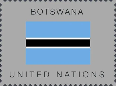 Flag of Botswana. Vector Sign and Icon. Postage Stamp Stock Illustration