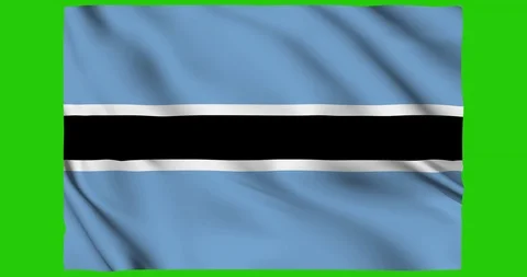 Flag of Botswana waving on a samless loop over an easily removable background 스톡 동영상 98370927