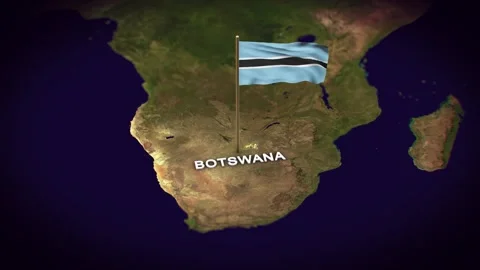 The Flag of Botswana on the World Map, Botswana map with flag 3d animation Stock Footage 306602045