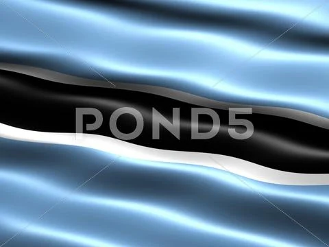 Flag of botswanwa, computer generated illustration with silky appearance and Stock Illustration