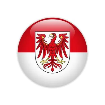 Flag Brandenburg button Illustrazione stock