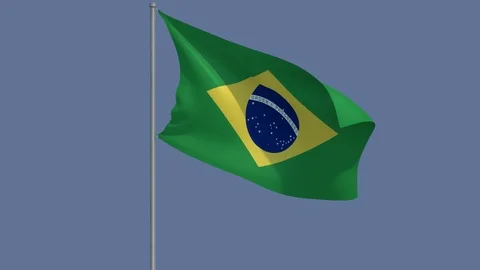 Flag of Brasil waving in the wind. Loopable and with alpha channel 스톡 동영상 99285031