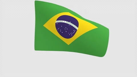 Flag of Brazil – 3d render looped with alpha channel. Stock Footage 334777315