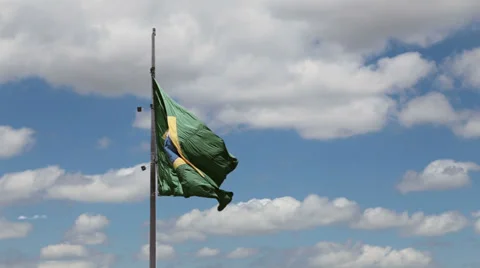 Flag of Brazil in a beautiful day Video stock 34751746
