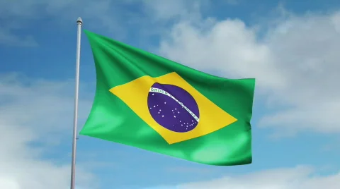 Flag of Brazil 스톡 동영상 435212