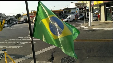 Flag Brazil Stock Footage 93117825