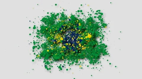 The flag of Brazil gradually appearing from particles with alpha channel. 스톡 동영상 89548233