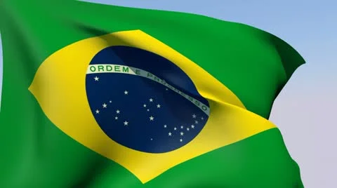 Flag of Brazil HD Stock Footage 14072057