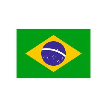 Flag of Brazil icon, flat style Stock Illustration