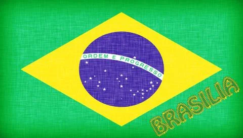 Flag of brazil with letters Stock Illustration