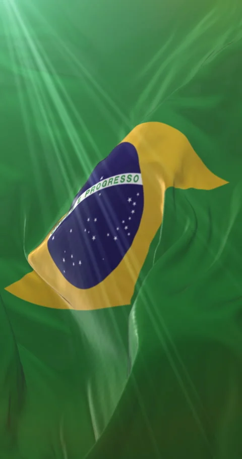 Flag of Brazil. Loop. 4K Vertical Video stock 301781963