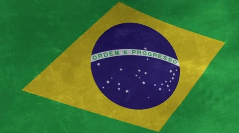 Flag Of Brazil Looping Grunge Background Stock Footage 64840324