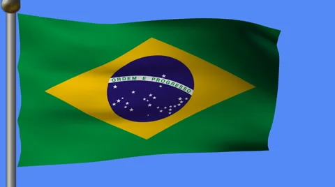 Flag of brazil on the pole Video stock 950713