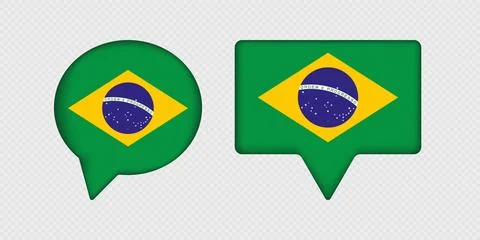 Flag of Brazil in speech bubble. Illustrazione stock