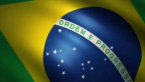 Flag of Brazil Waving in the Wind (Close-up/Panning) Stock Footage 159620912