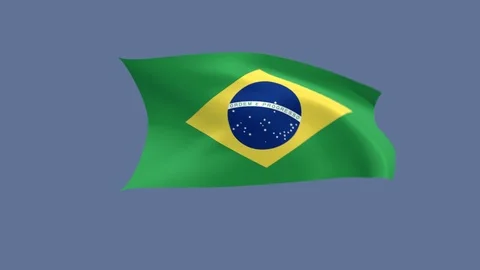 Flag of Brazil waving in the wind, loopable and with alpha channel embedded Stock Footage 104986741