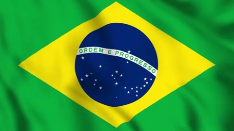 Flag of Brazil Waving in the Wind - Looping Animation Stock-Footage 246813642