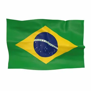 Flag of brazil on a white background 3d-rendering イラスト素材