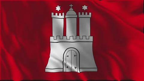 Flag of Bremen waving slowly Stock Footage 341768648