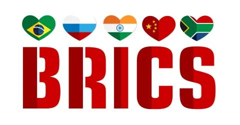 Flag of the BRICS countries color web icon Stock Illustration