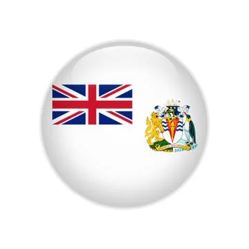 Flag of British Antarctic Territory button Illustrazione stock