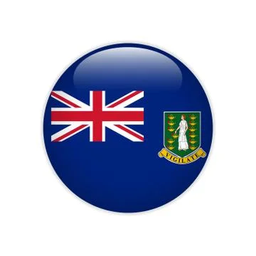 Flag of British Virgin Islands button Illustrazione stock