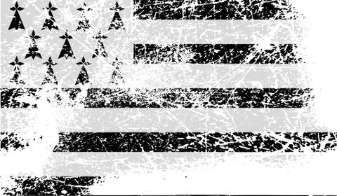 Flag of Brittany with old texture. Vector Stock Illustration