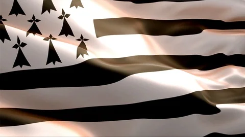 Flag of Brittany waving in the wind. Stock Footage 129062990