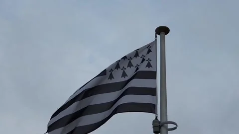 The flag of brittany waving in the wind Stock Footage 159482112