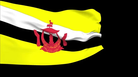 Flag of Brunei Stock Footage 1055226