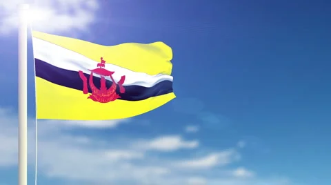 Flag of Brunei Stock Footage 1055252