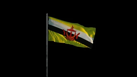 Flag of Brunei Stock Footage 103179794