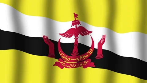 Flag of Brunei Stock Footage 175713568