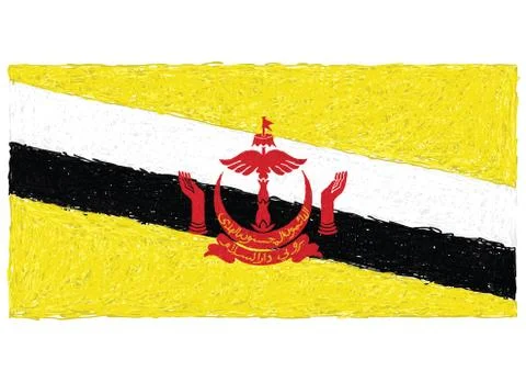 Flag of brunei Stock Illustration