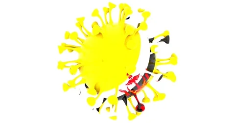 Flag of Brunei on Seamless looping 3D animation of the covid-19 Corona Virus Video stock 166460979