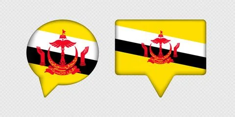 Flag of Brunei in speech bubble. Illustrazione stock
